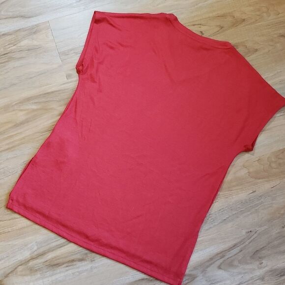 🔹️Orvis Burnt Clay Vneck Tunic Knit Short Sleeve Top XSmall - Picture 3 of 10